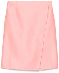 Philosophy Di Lorenzo Serafini - Satin Wrap Mini Skirt - Lyst