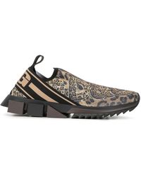 Dolce & Gabbana Sorrento leopard-print sneakers - Marron