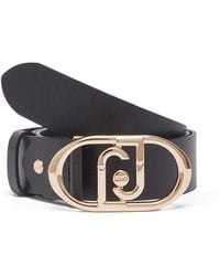 Liu Jo - Leren Riem Met Ovalen Monogram - Lyst