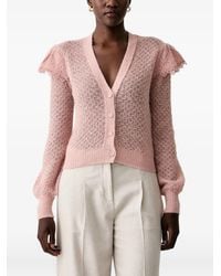 Twinset - Ruffle-Trimmed Open-Knit Cardigan - Lyst