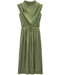 Ba&sh - Celea Draped Drawstring-Waist Midi Dress - Lyst