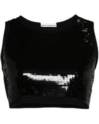 Rabanne - Sequined Cropped Tank Top - Lyst