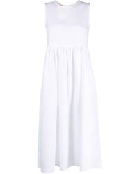 Blanca Vita - Pleated Sleeveless Linen Midi Dress - Lyst