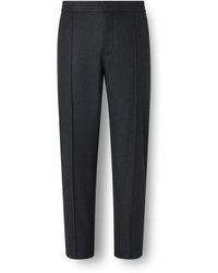 ZEGNA - Dark Mélange Wool Silk And Cashmere Pants - Lyst