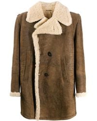 Neil Barrett Shearling Double-breasted Coat - Brown