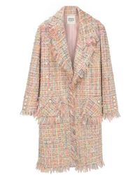 Edward Achour Paris - Frayed-Edge Tweed Coat - Lyst