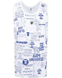 Aape By A Bathing Ape - Sketch-Print Cotton Tank Top - Lyst