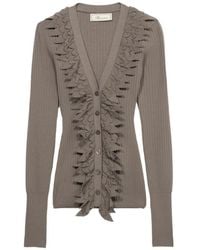 Blumarine - Ribgebreid Vest Met Ruches - Lyst