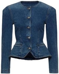 Magda Butrym - Peplum Denim Jacket - Lyst