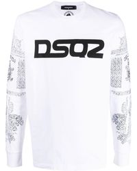 DSquared² - Distressed-logo-print Sweatshirt - Lyst