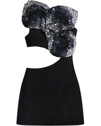 Area - Embroidered Cut-Out Mini Dress - Lyst