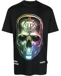 Philipp Plein - Skull-Print Round-Neck T-Shirt - Lyst