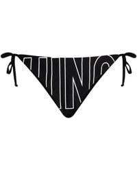 Moschino - Logo-Print Side-Tie Bikini Bottoms - Lyst