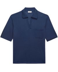 Saint Laurent - V-neck Wool Polo Shirt - Lyst