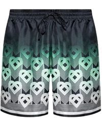 CASABLANCA - Monogram-Print Drawstring Shorts - Lyst