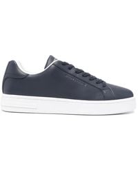 ARMANI EXCHANGE - Logo-Debossed Leather Sneakers - Lyst