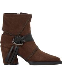 Elvio Zanon - Indi Blea Stitched-Buckled Leather Ankle Boots - Lyst