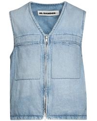 Jil Sander - Zip-Up Denim Gilet - Lyst