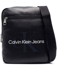 Calvin Klein - Logo-print Leather Crossbody Bag - Lyst