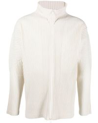 Homme Plissé Issey Miyake - Pleated Zip-up Cardigan - Lyst
