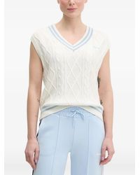 Guess - Striped-Trim Cable-Knit Vest - Lyst
