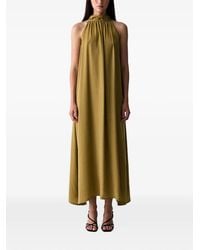 ViCOLO - Halterneck Pleated Maxi Dress - Lyst