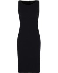Emporio Armani - Wool-Cotton Blend Tube Dress - Lyst