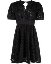 Pinko - Broderie-Anglaise Cotton Short Dress - Lyst