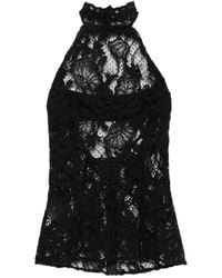MANURI - Floral-Lace Halterneck Top - Lyst