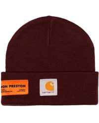 Heron Preston - Bordeaux Red X Carhartt Crystal Logo Beanie - Lyst
