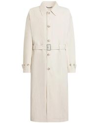 Dolce & Gabbana - Cotton-Linen Trench Coat With Buttons - Lyst