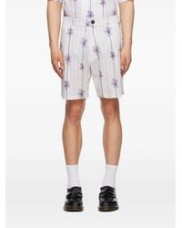 Egonlab - Floral-Print Striped Shorts - Lyst