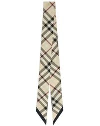 Burberry - Thin Silk Check Scarf Accessories - Lyst