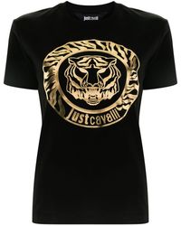 Just Cavalli - Tiger Head-print T-shirt - Lyst