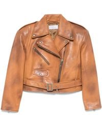 GIUSEPPE DI MORABITO - Spray-Paint Effect Leather Biker Jacket - Lyst