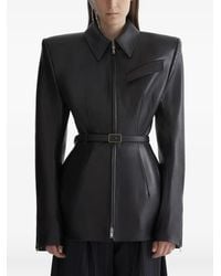 Mugler - Leather Oblique Jacket - Lyst