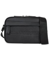 Karl Lagerfeld - Essential Leren Crossbodytas - Lyst