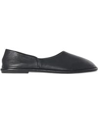 The Row - Leather Round-Toe Loafers - Lyst