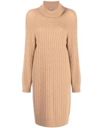 N.Peal Cashmere - Cable-Knit Roll-Neck Dress - Lyst