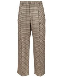 Emporio Armani - Tartan-Check Pleated Trousers - Lyst