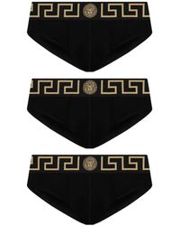 Versace - Greca Slips Mit Medusa-Kopf (3Er-Set) - Lyst