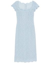 Ermanno Scervino - Robe Mi-Longue En Dentelle À Bords Festonnés - Lyst