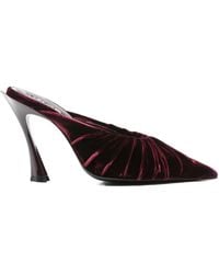 Mugler - 95Mm Ruched Heeled Mules - Lyst