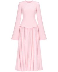 Solace London - Callisto Pleated-Skirt Maxi Dress - Lyst
