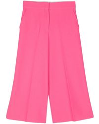 MSGM - Cropped Wide-leg Trousers - Lyst