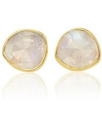 Monica Vinader - Siren Stud Moonstone Earrings - Lyst
