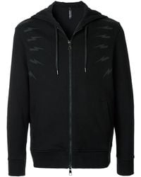 Neil Barrett - Lightning Bolt Zipped Hoodie - Lyst
