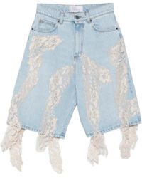 GIUSEPPE DI MORABITO - Lace-Detail Belt-Loop Shorts - Lyst