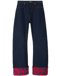 Burberry - Japanese Jeans Met Wijde Pijpen - Lyst