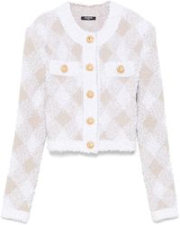 Balmain - Tweed-Jacke Mit Vichy-Karo - Lyst